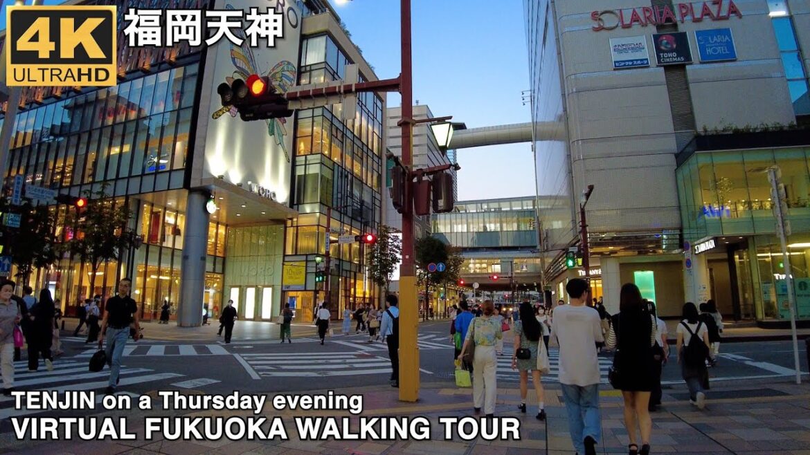 福岡天神(平日木曜夕暮れから日没後)を歩くvirtual Fukuoka japan walking tour around Tenjin 福岡天神(平日木曜夕暮れから日没後)を歩くvirtual Fukuoka japan walking tour around Tenjin