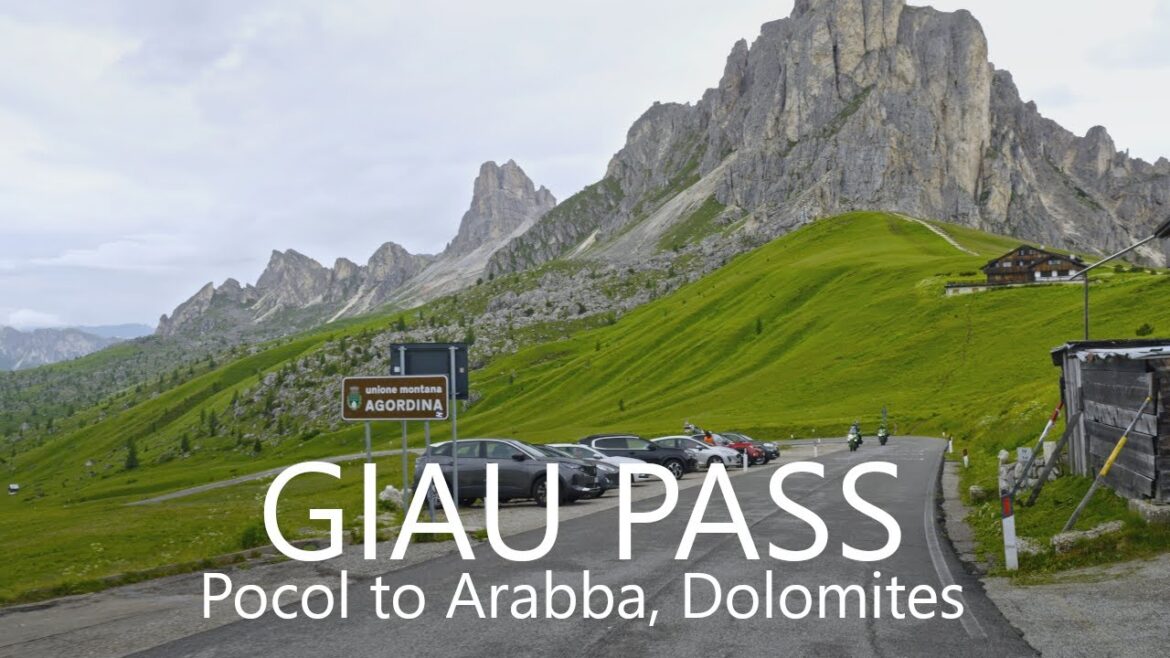 4K Scenic Drive to Giau Pass | Pocol to Arabba, Italy