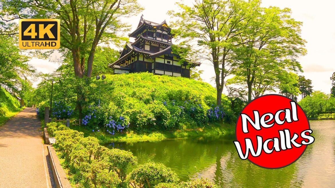 Walk Around Takada Castle and Park in Joetsu, Niigata [4K 60FPS]