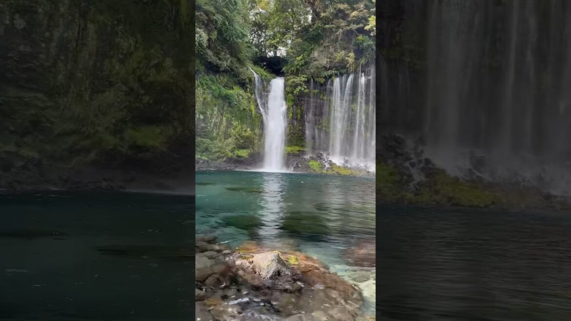 The most beautiful waterfall in Japan at the foot of Mount Fuji #japan #travel #nature #waterfall