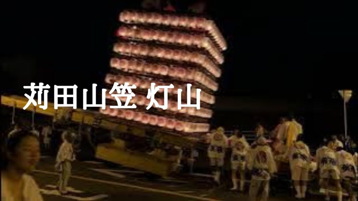 苅田山笠 2023 町内巡行 中町 堤 Kanda Yamakasa, sightseeing walking tour, Fukuoka, Japan