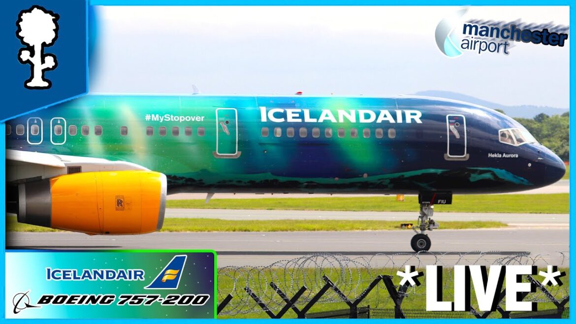🔵LIVE MONDAY SHOW Planespotting at Manchester Airport Visitor Park + Icelandair 757 Aurora Livery
