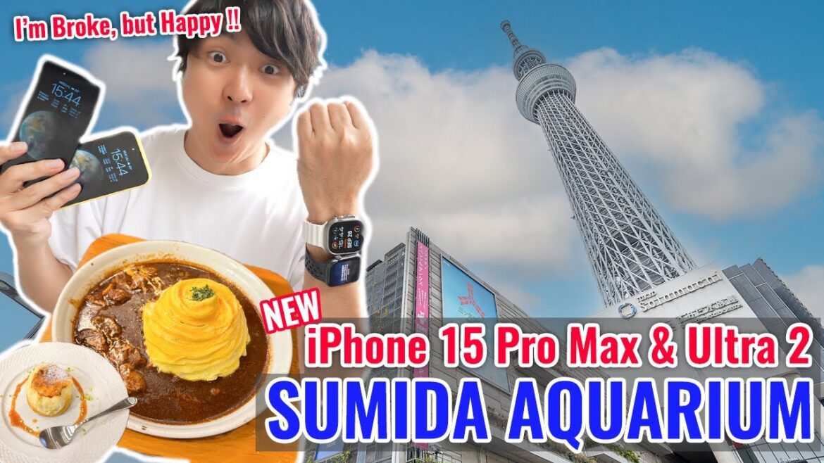 Got iPhone 15 Pro Max & Apple Watch Ultra2, Sumida Aquarium & Hoshino Coffee in Tokyo Skytree Ep.428
