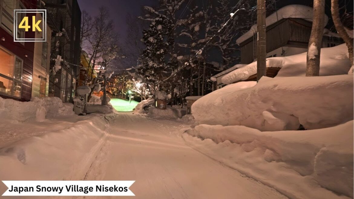 Japan Snowy Village Niseko’s:  Relaxing Night 4k. Ultra hdr Japan Snowy Village Niseko's:  Relaxing Night 4k. Ultra hdr