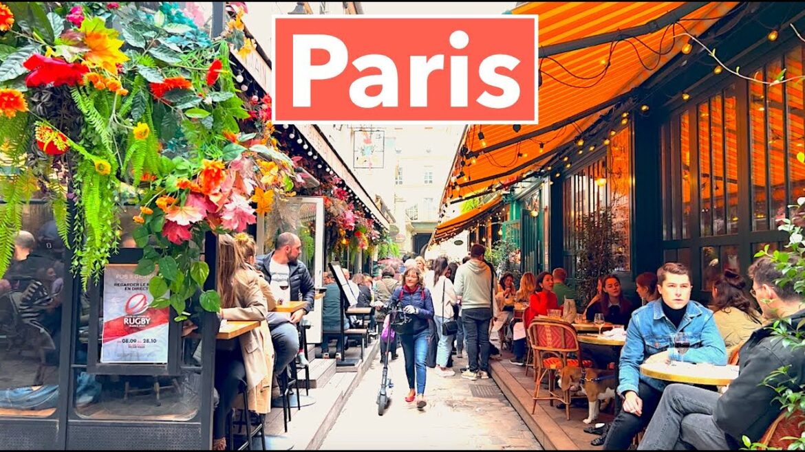 Paris France - HDR walking in Paris - Paris Back street, Restaurant, Cafes, Bar - 4K HDR 60 fps