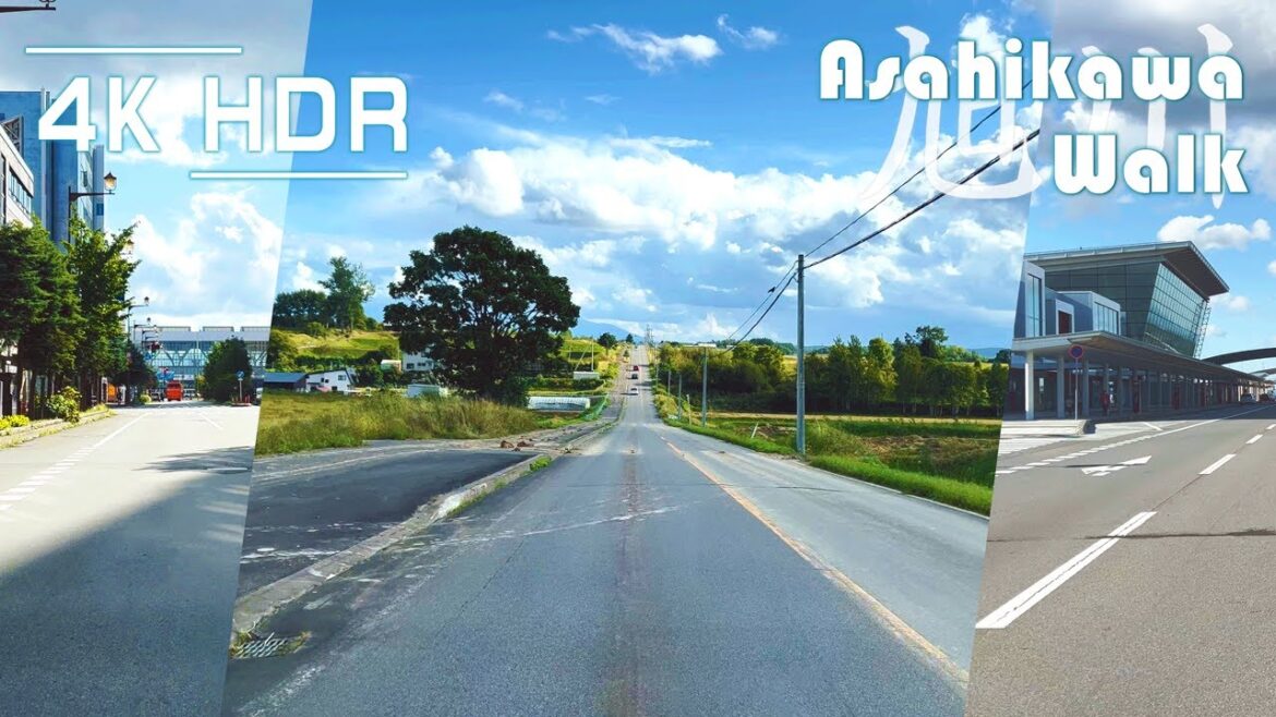 Virtual drive tour from city center street to airport in Asahikawa, Hokkaido, Japan | 4K HDR