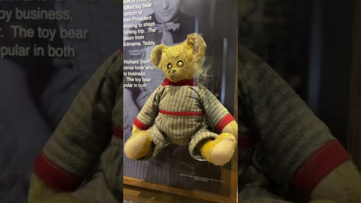 This teddy bear journeyed across an ocean to be in America