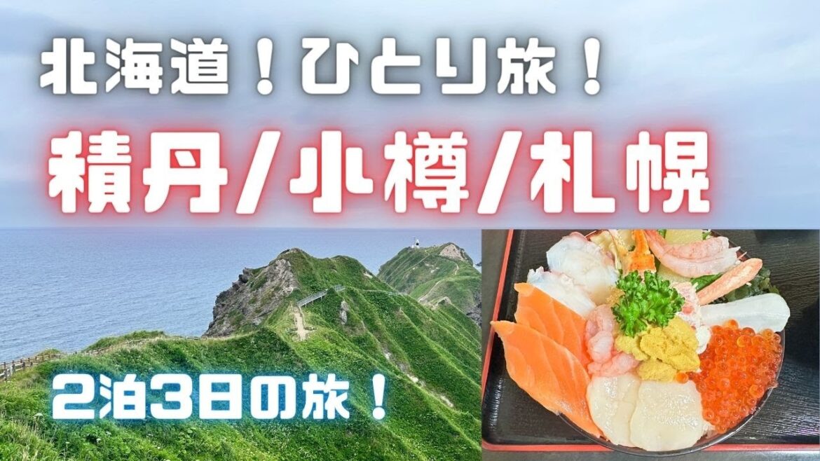 【北海道旅行】積丹・小樽・札幌を観光して来ました！2泊3日の北海道ひとり旅｜神威岬｜青の洞窟｜海鮮丼｜白い恋人パーク｜ラーメンすみれ｜北海道神宮｜など