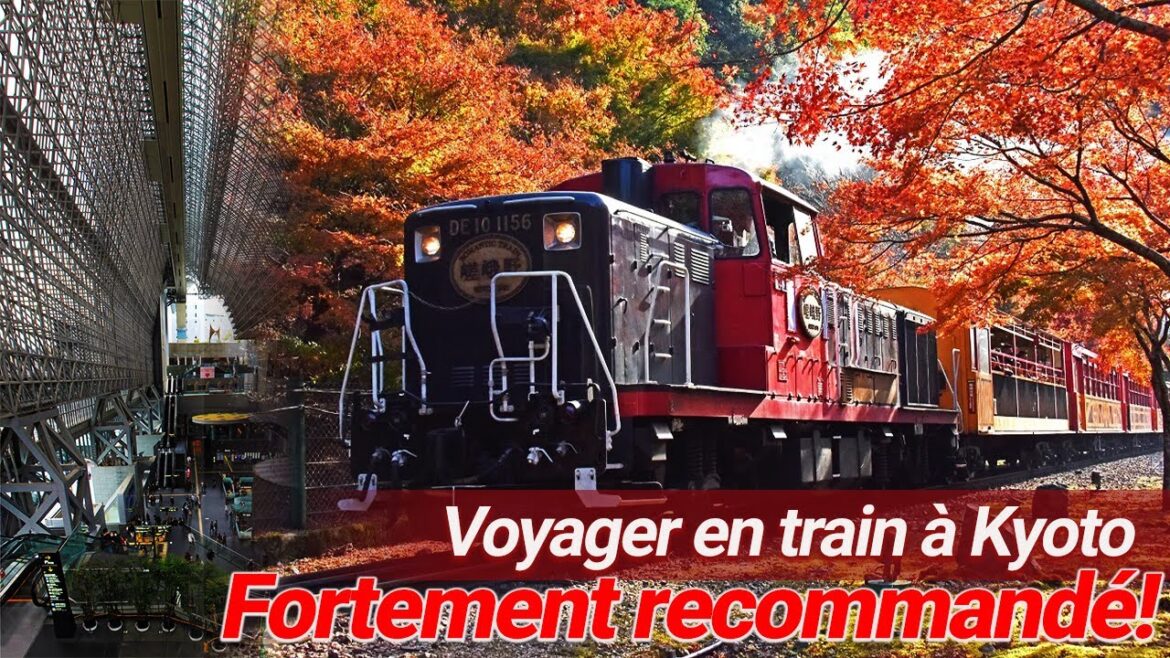 Kyoto en train tout en visitant des jardins et des sanctuaires.
