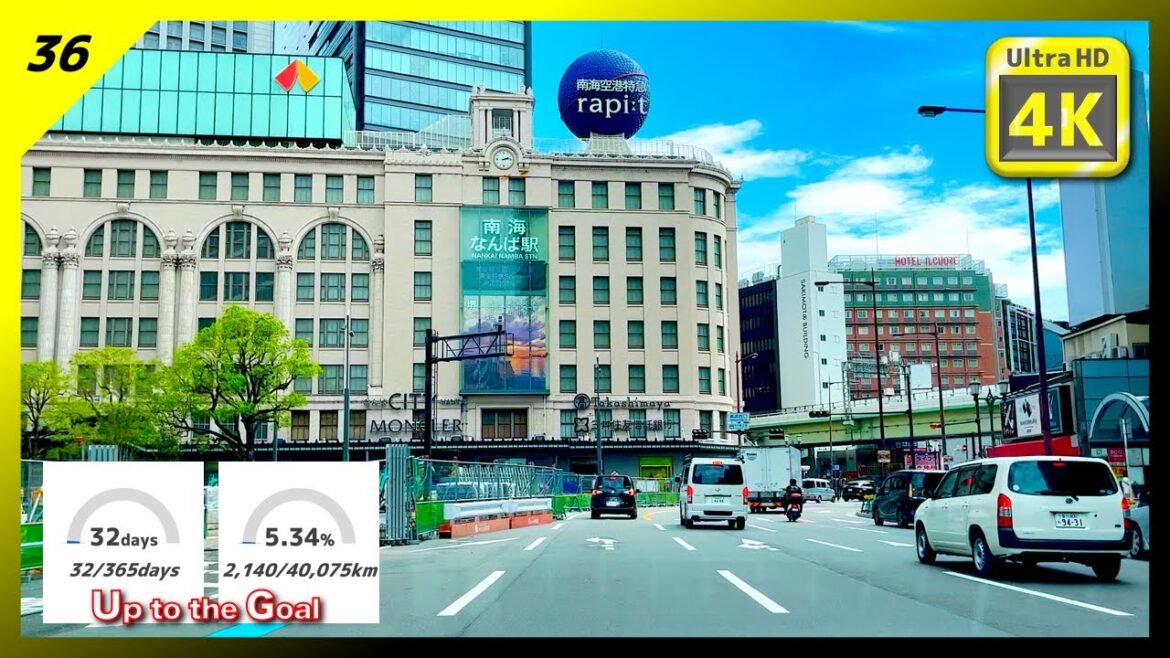 [4K HDR Japan] Driving Experience in Osaka! Osaka station→Namba Station→Suita IC /September/2023/