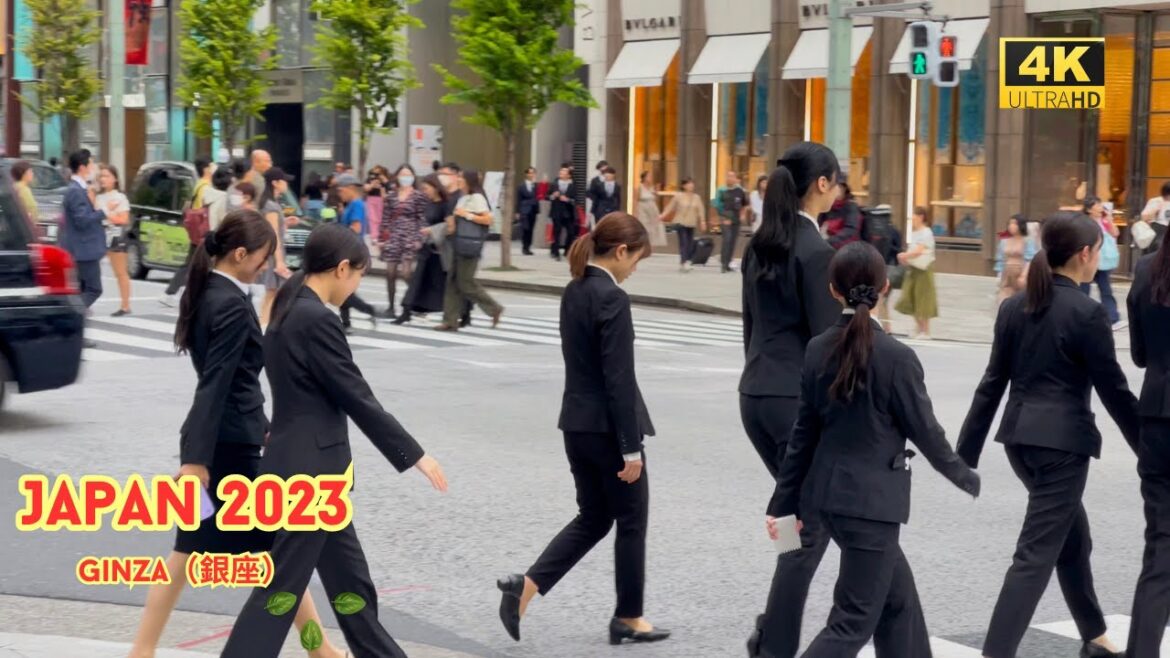 4k hdr japan travel | Walk in Ginza（銀座）Tokyo japan |  Relaxing Natural City ambience