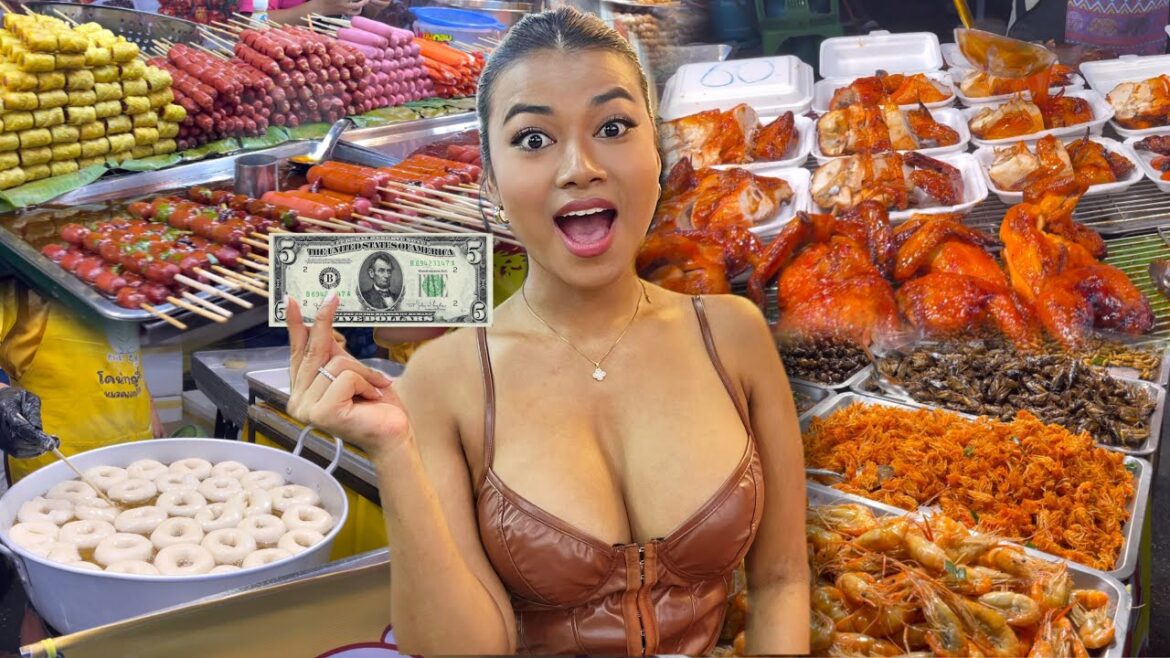 🍤 $5 THAI FOOD FEAST at Lop Buri Night Market! Street Food Tour 🎉