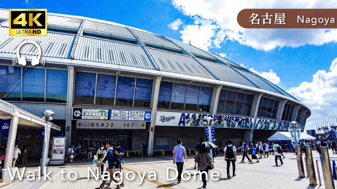 【Nagoya💖】Walk Japan - Heading to Nagoya Dome on holiday ASMR [4K]