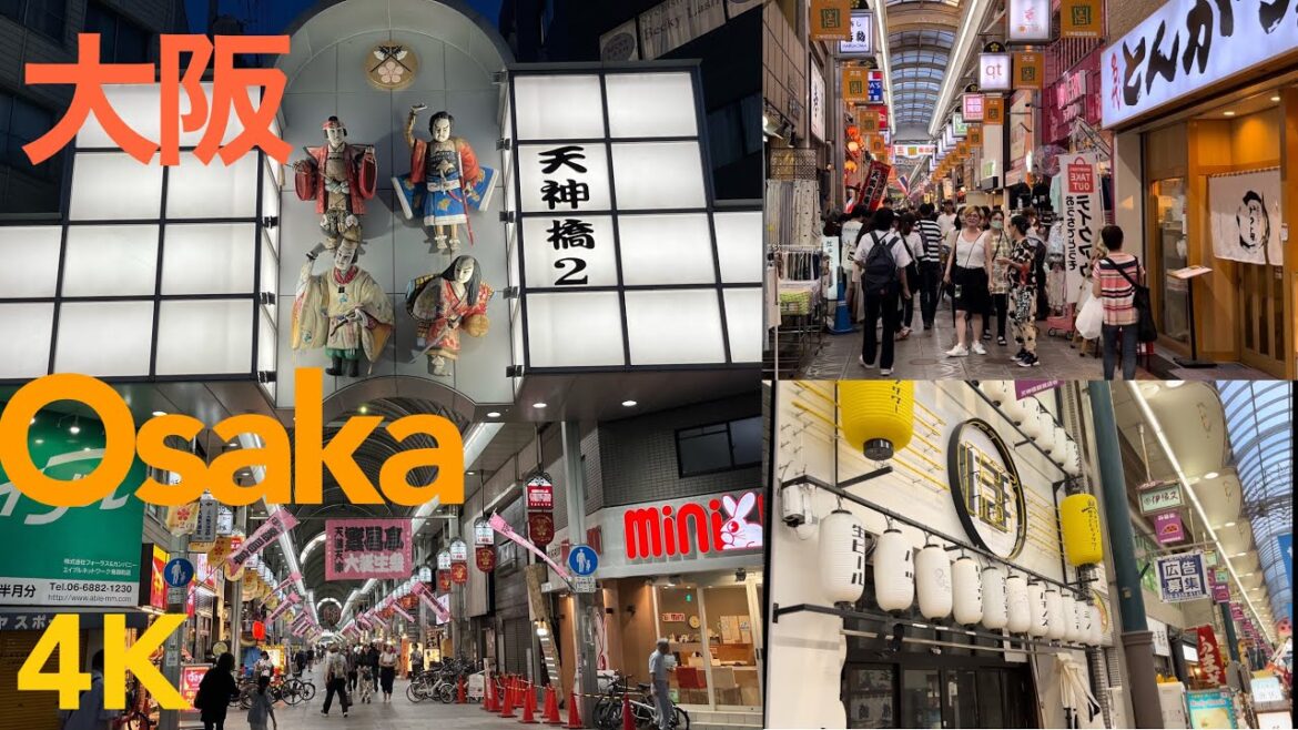 [4K] 🇯🇵大阪天神橋筋商店街2.6km-日本No.1長さ, Osaka Tenjinbashi Suji, Japan No.1 Longest  Shopping Arcade