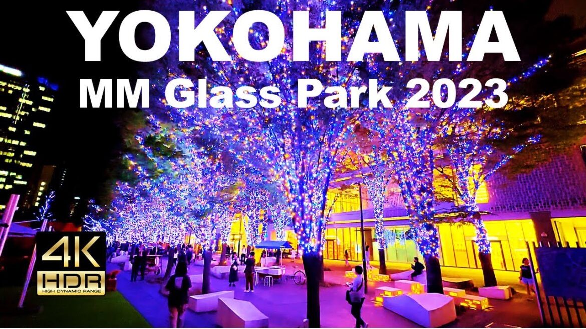 【4K HDR🇯🇵】MM Glass Park 2023 / "Yokohama Milaight 2023" illumination partially turned on in advance!