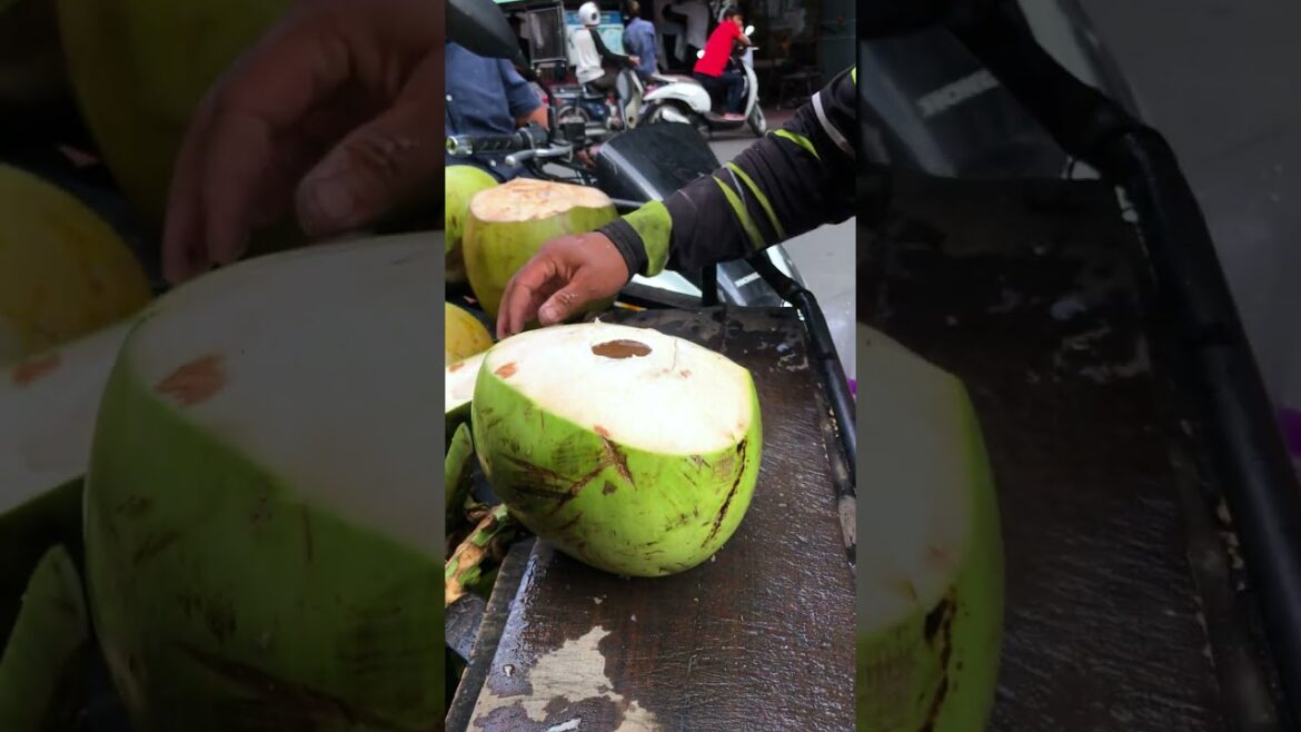 Green coconut cutting skill #shorts #streetfood #viral #coconut #asmr Green coconut cutting skill #shorts #streetfood #viral #coconut #asmr