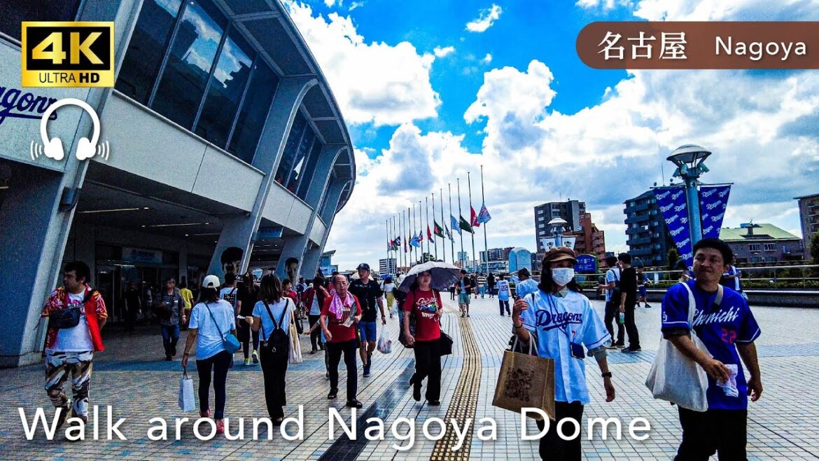 【Nagoya💖】Walk Japan - Walking around Nagoya Dome ASMR [4K]