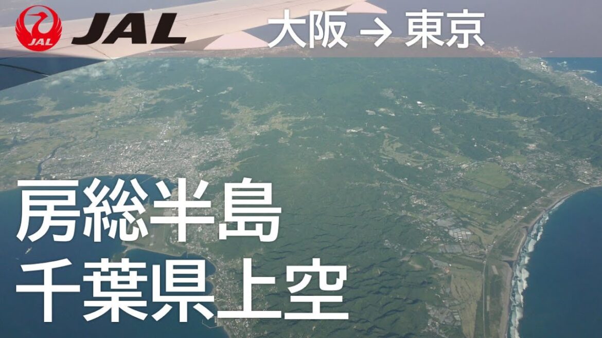 【千葉県房総半島～九十九里上空】日本航空124便、大阪伊丹空港→羽田空港 Flying over the Boso Peninsula and Kujukuri
