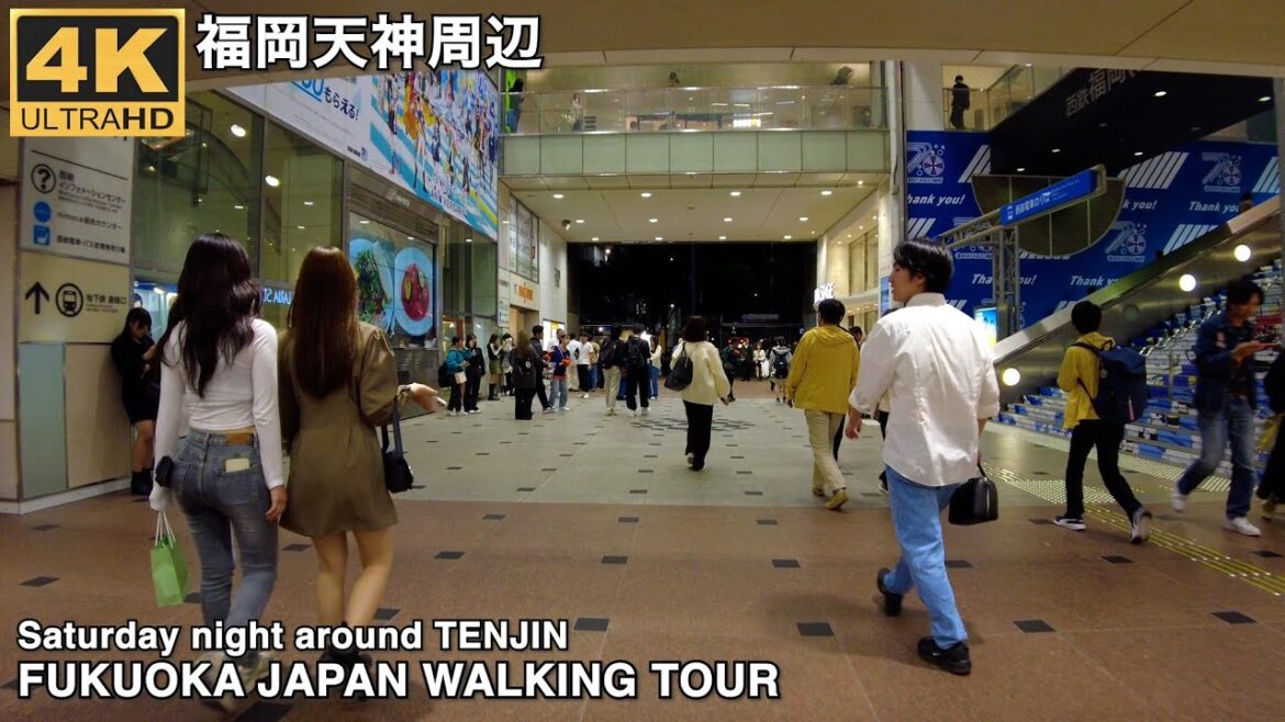 福岡天神(休前日土曜夜)を歩く4k japan walking view around Fukuoka Tenjin, on a Saturday night before a holiday 福岡天神(休前日土曜夜)を歩く4k japan walking view around Fukuoka Tenjin, on a Saturday night before a holiday