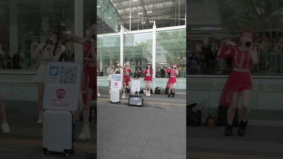 J-pop girl group in front of Kawasaki station  #japan #travel #jpop #livemusic