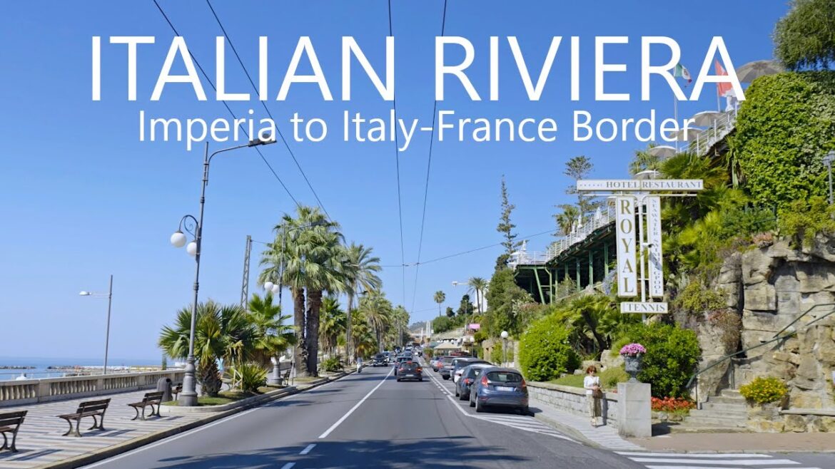 4K Drive in Italian Riviera (Riviera ligure) | Imperia to Italy-France Border