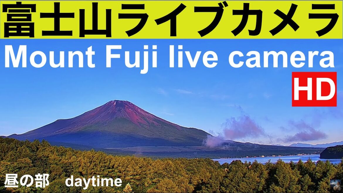 初冠雪、富士山ライブカメラ、FUJI LIVE CAMERA  、北斎画の富士山、Mt. Fuji" live camera, World heritage of JAPAN.世界遺産「富士山」昼の部