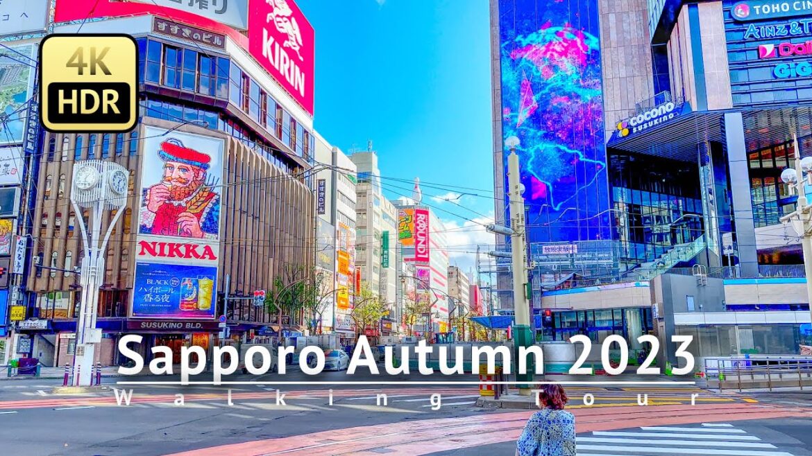 Sapporo Autumn 2023 Walking Tour - Hokkaido Japan [4K/HDR/Binaural]