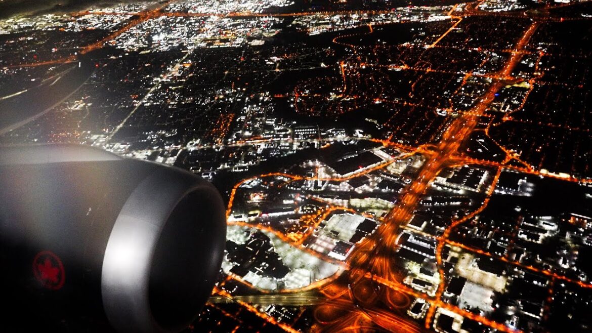 Stunning Night Landing In Toronto | Air Canada 787-9
