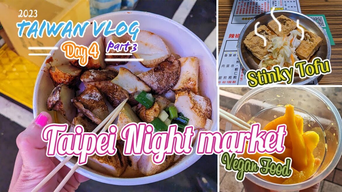 Taiwan Vlog, day 4 part 3 | Vegan Food at Raohe Night Market, Taipei. Trying stinky Tofu first time