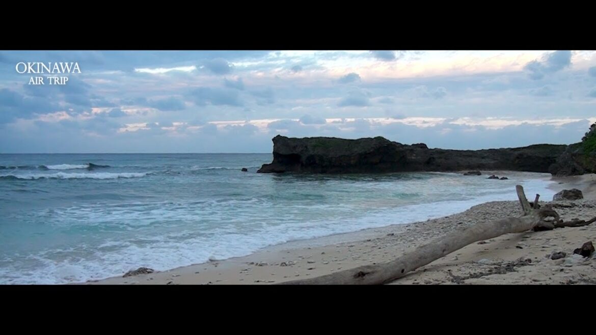 【OKINAWAN NATURAL BEACH 4K 180mins】　早起きして流木で波を観る　メロディービーチ＠読谷村