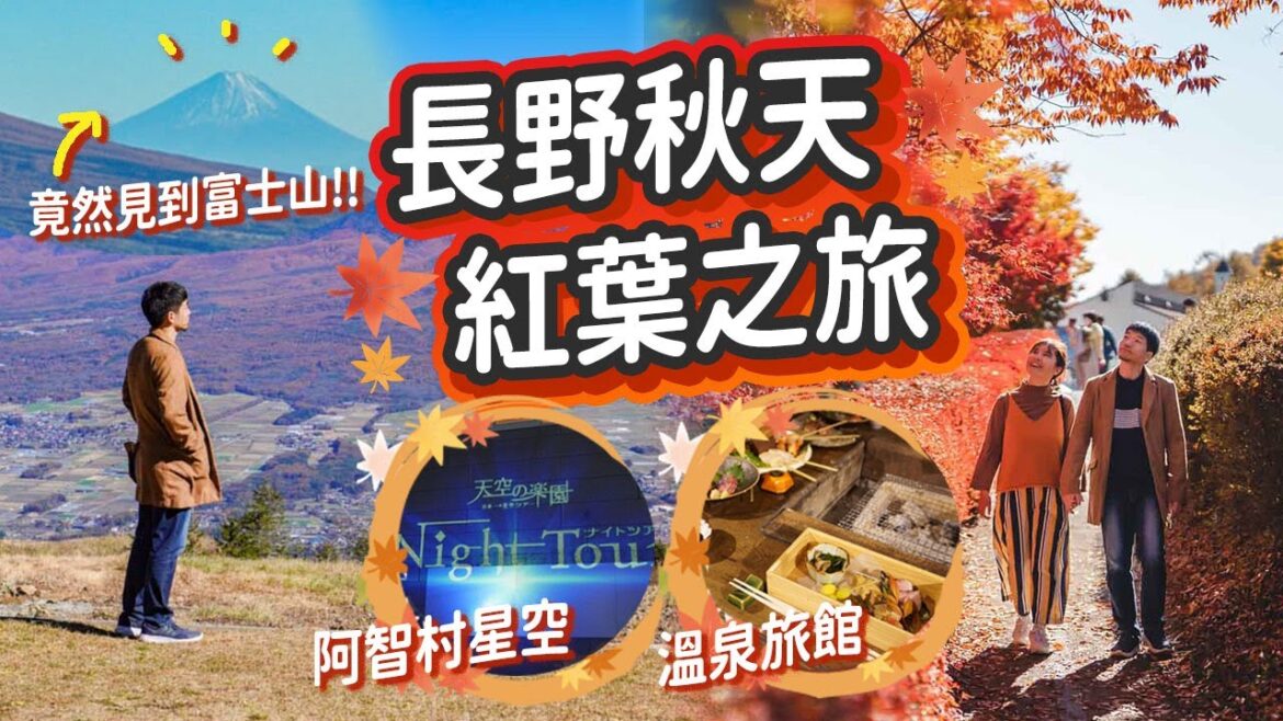 長野縣秋色絕景自駕之旅🍁阿智村日本第一星空 住2022年新開溫泉旅館 米芝蓮1星主廚監修｜紅葉絕景推介! 富士見全景度假村 竟然見到富士山!｜八島濕原  #長野 #日本自駕 #阿智村 #紅葉