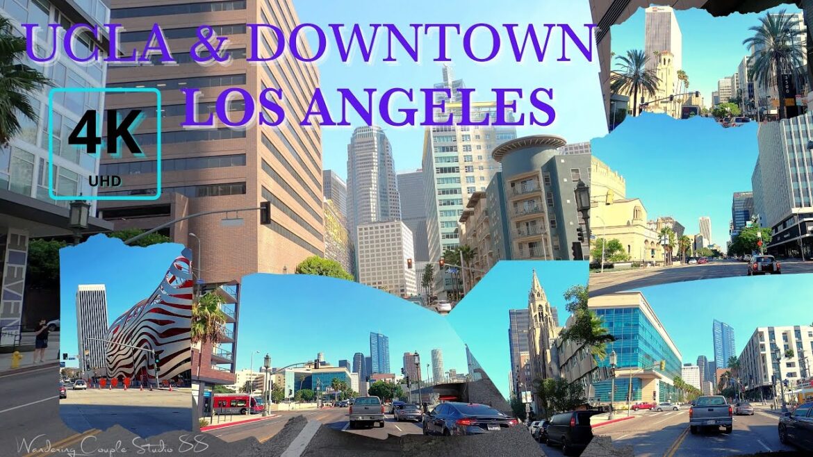 Los Angeles Driving Tour 2020: UCLA - DOWNTOWN - STAPLES CENTER, 4K Video Ultra HD, California