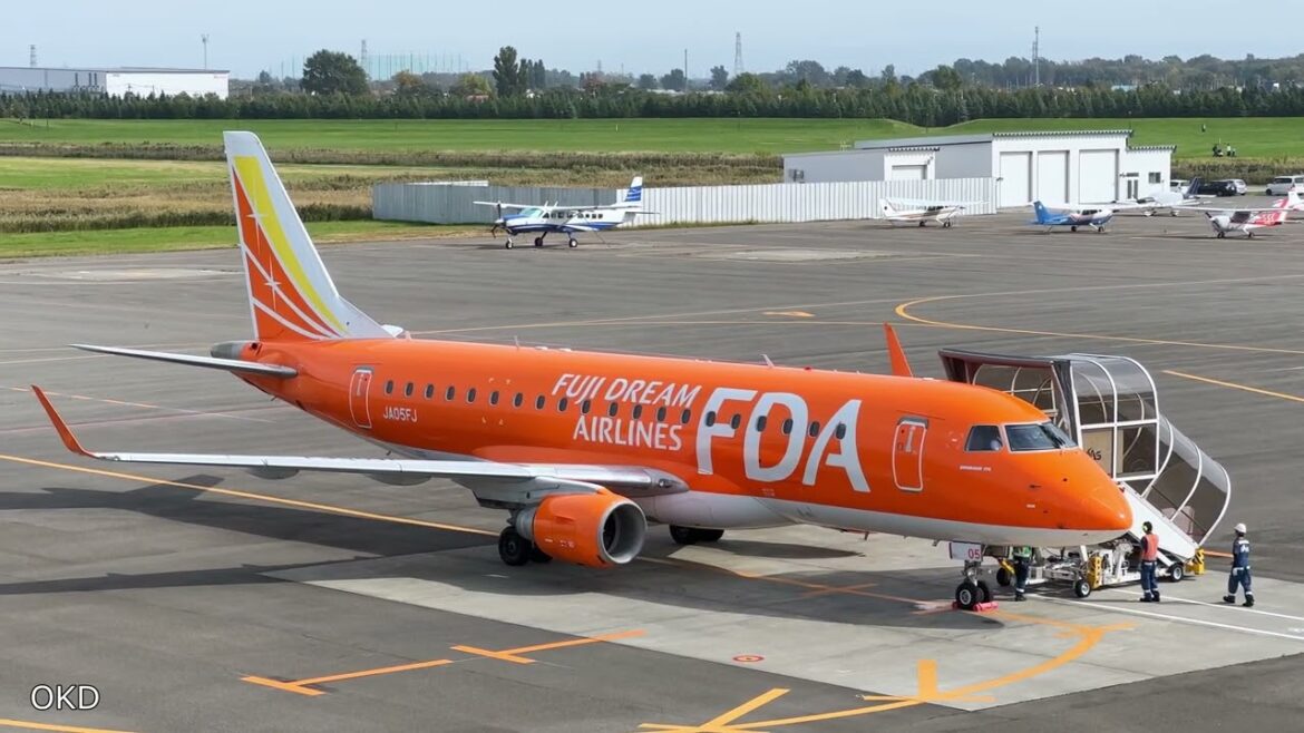 FDA aircraft takes off from Sapporo Okadama Airport/丘珠空港 フジドリームエアラインズFDA 離陸