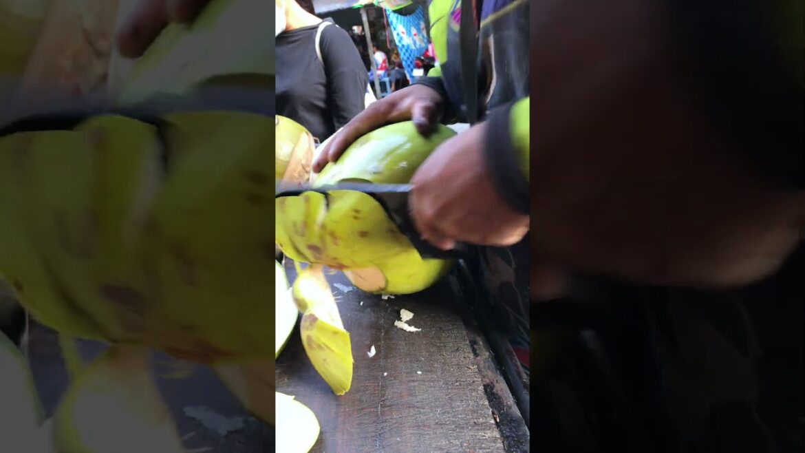 Fresh coconut cutting skill #shorts #streetfood #viral #coconut #asmr