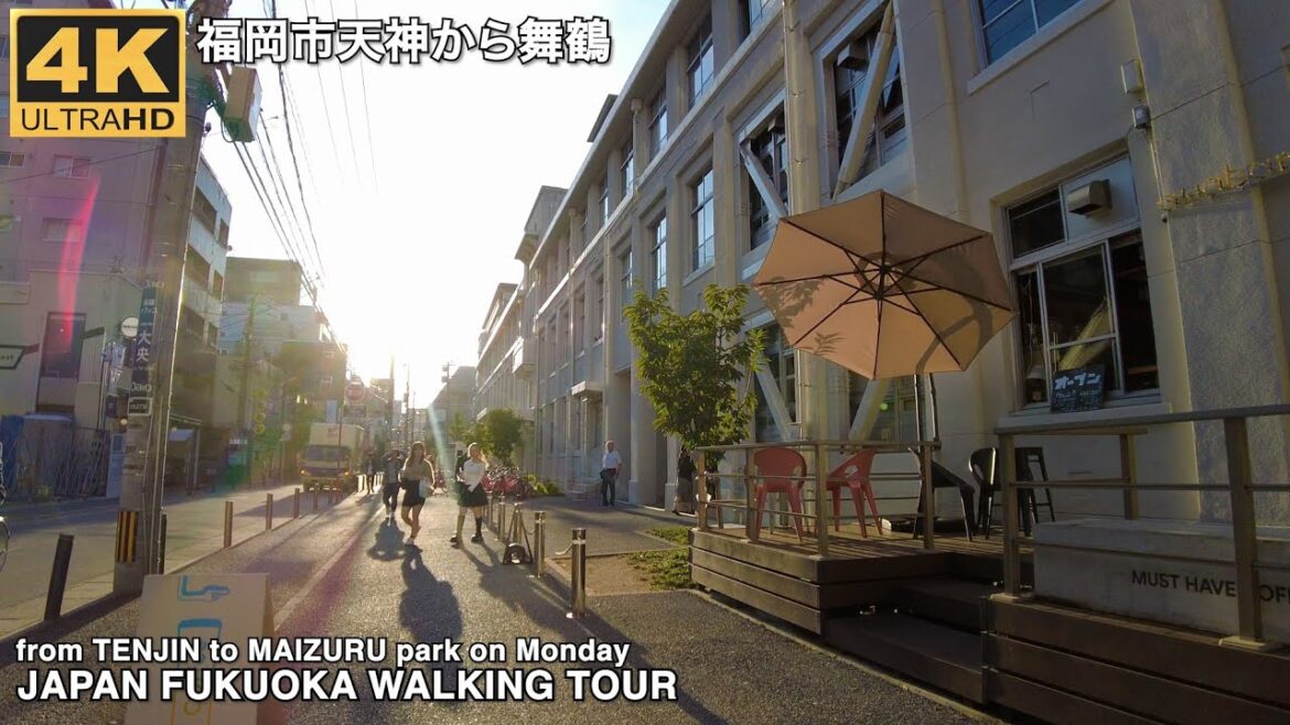 福岡市天神(平日月曜夕方4時半)から舞鶴公園へ歩く4k japan walking tour from Tenjin to Maizuru park in Fukuoka city 福岡市天神(平日月曜夕方4時半)から舞鶴公園へ歩く4k japan walking tour from Tenjin to Maizuru park in Fukuoka city