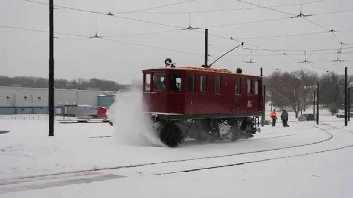 Trolley Snow Sweeper IN ACTION!!!