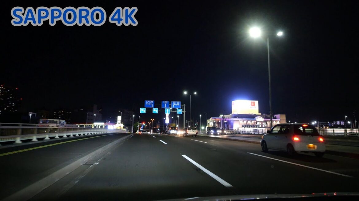 #国道12号 [ 4K/60p GH6 車載動画 夜景ドライブ2023]：平和通交点～国道36号・国道230号交点 [ #札幌市] Drive Japan National Route12