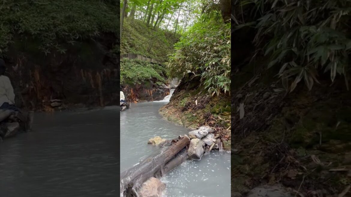 River Oyunuma Natural Footbath, Noboribetsu Hokkaido, Japan River Oyunuma Natural Footbath, Noboribetsu Hokkaido, Japan