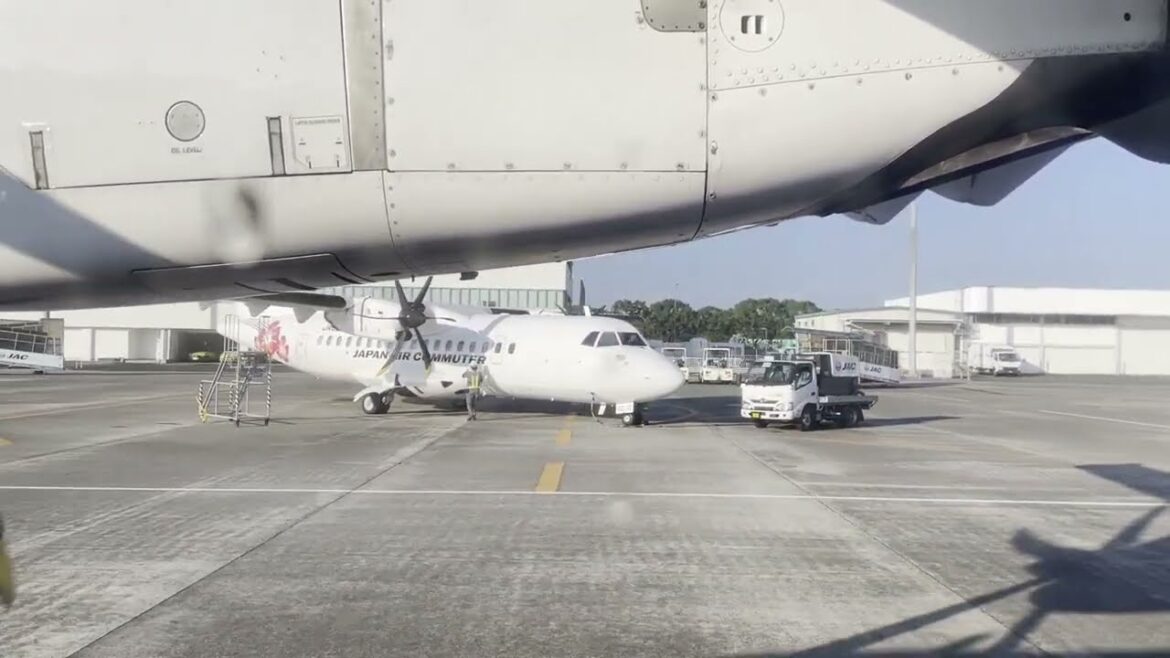 Three ATR42-600s waiting at Kagoshima Airport 2023.09.29
