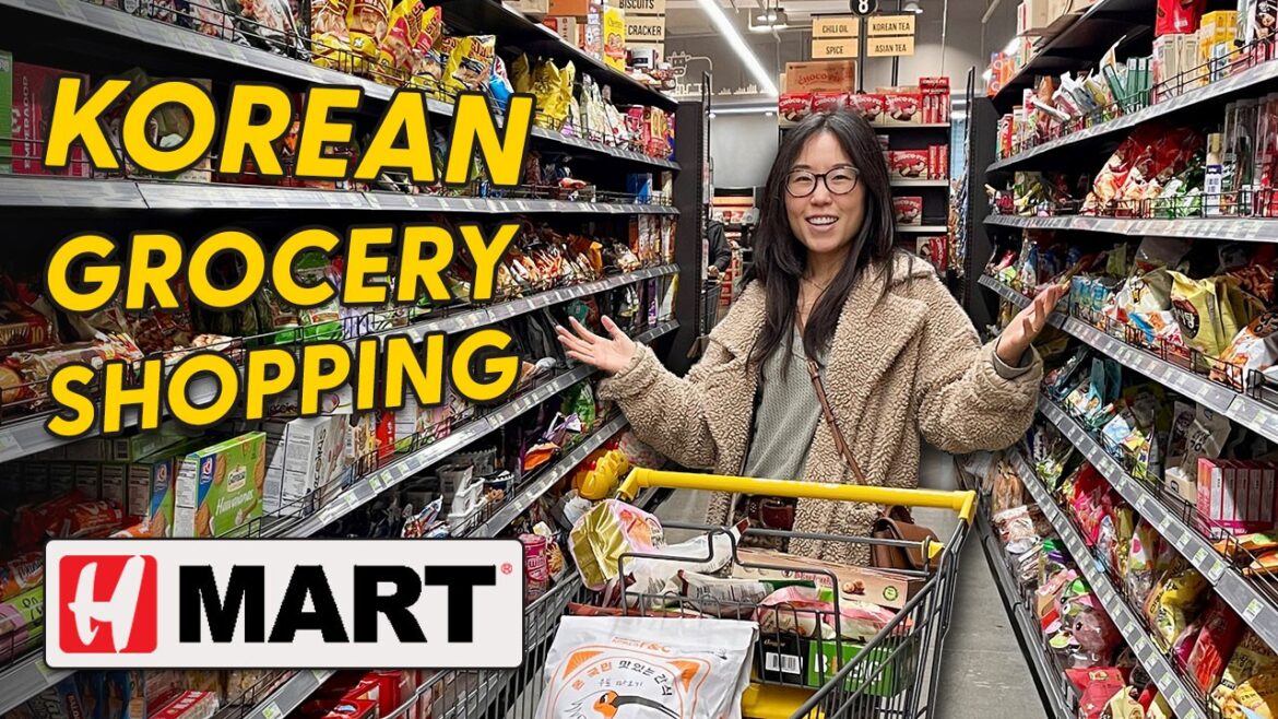 KOREAN GROCERY SHOPPING & Taste Test 🎉 New H-MART Tour!