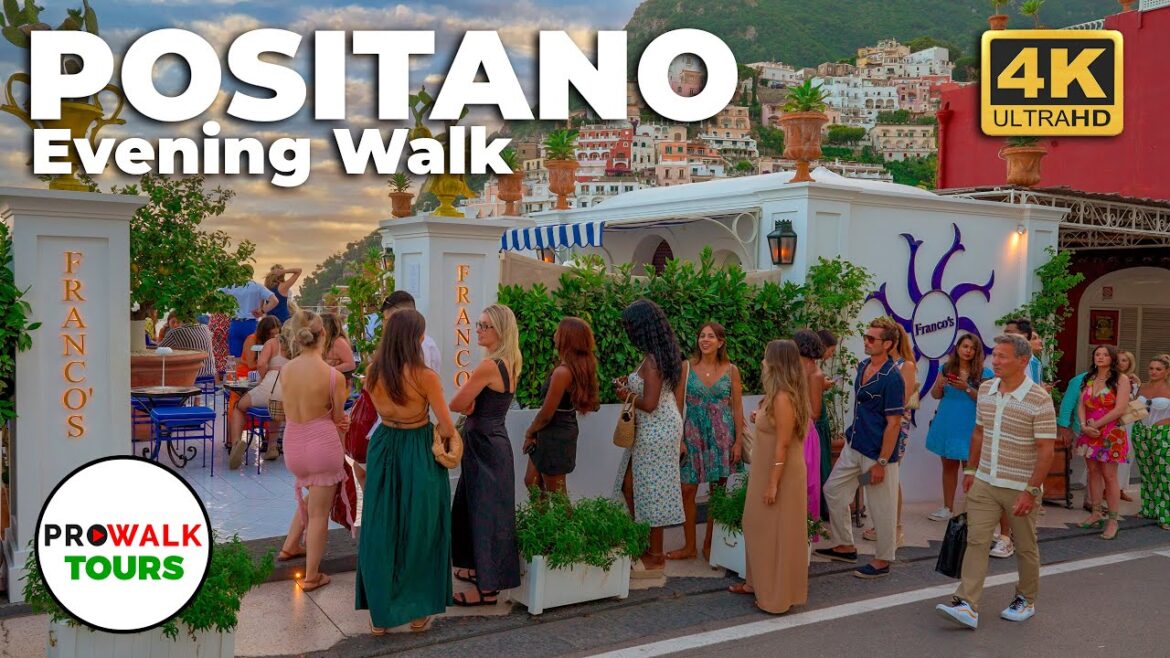 Positano Evening Walk: 4K 60fps Italian Beauty - with Captions