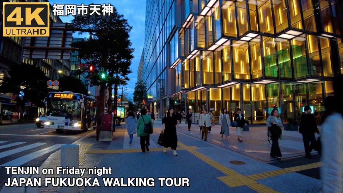 福岡天神駅と天神周辺(金曜夕方)を歩く4k japan walking tour around Fukuoka Tenjin station and Tenjin
