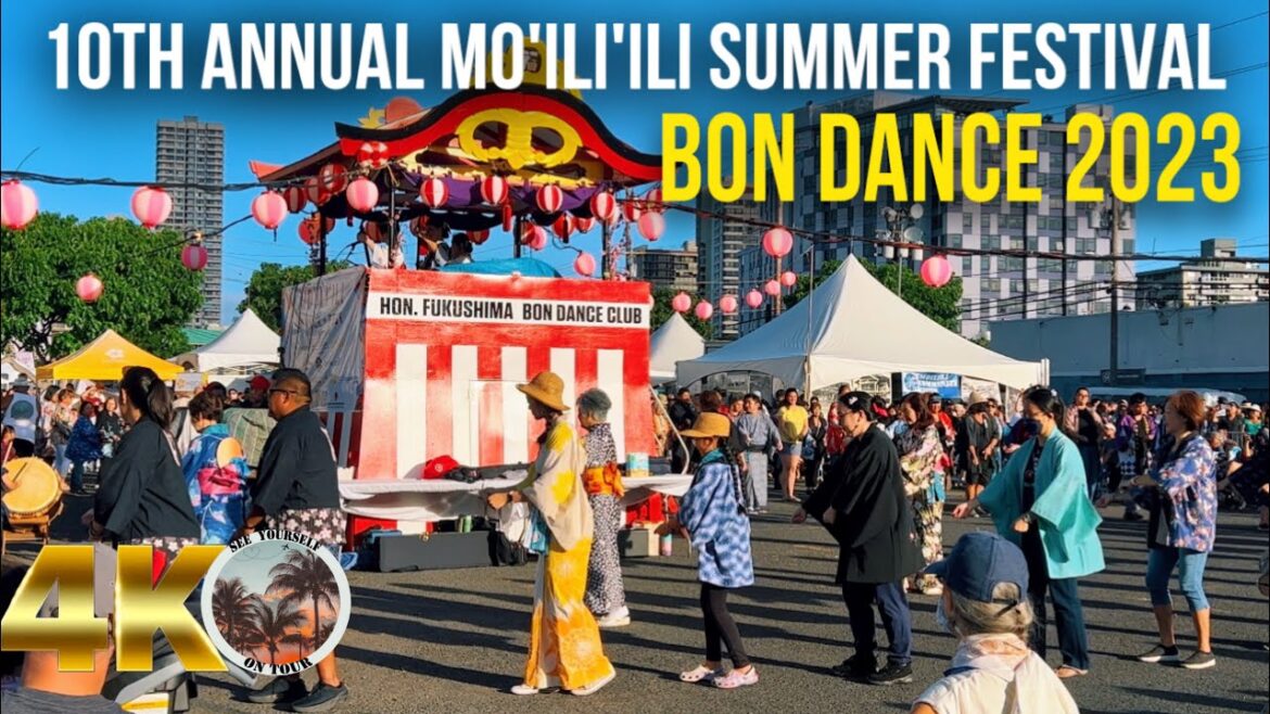 [4K] Bon Dance 2023 | 10th Annual Mo'ili'ili Summer Festival Walking Tour 2023
