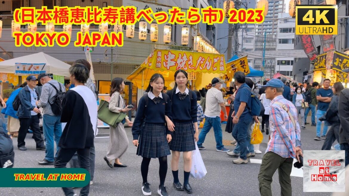 4k hdr japan travel | Walk in Nihonbashi Ebisu Kobetara Market (日本橋恵比寿講べったら市) 2023 Tokyo japan