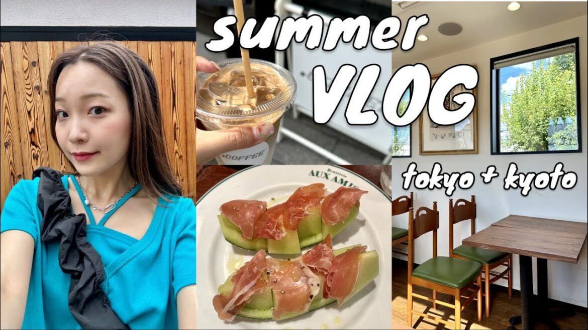 TOKYO VLOG | last bits of summer🍦cafe hopping, city walking tour, Kyoto trip 京都出張pt2,都内カフェ散歩+夏ネイル☕️