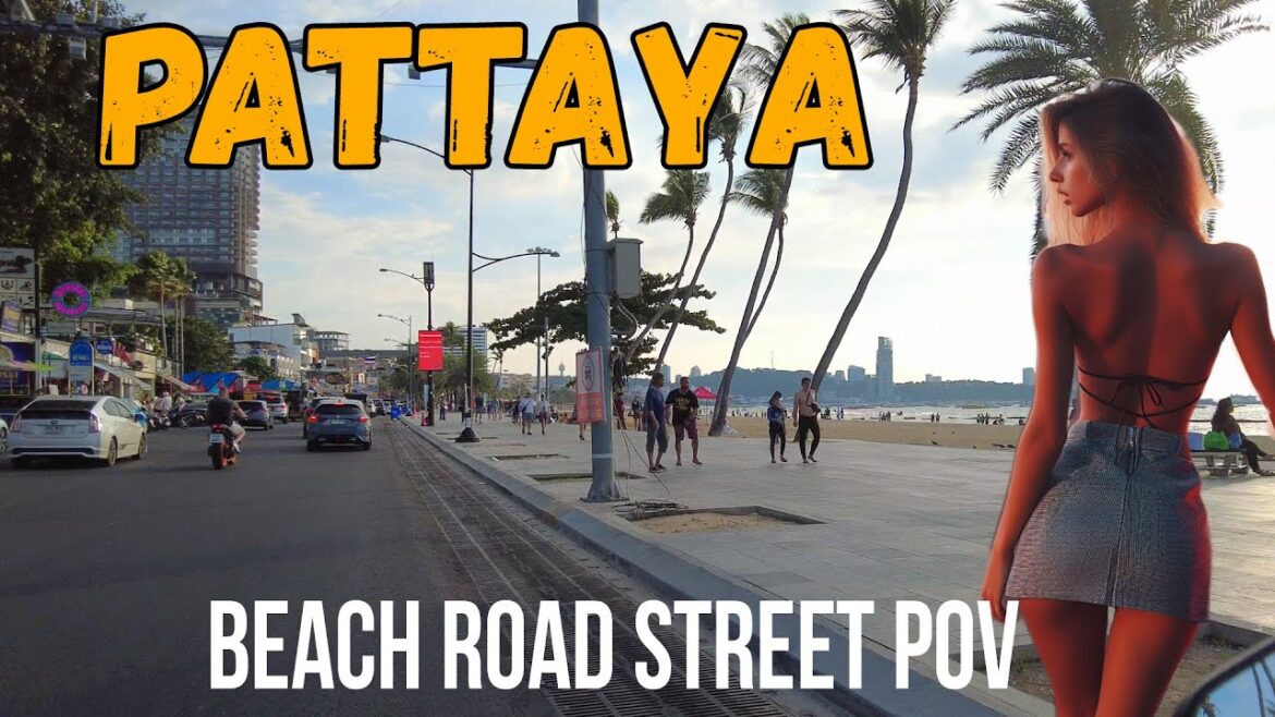 Pattaya Beach road street in the afternoon POV Thailand 2023 Pattaya Beach road street in the afternoon POV Thailand 2023
