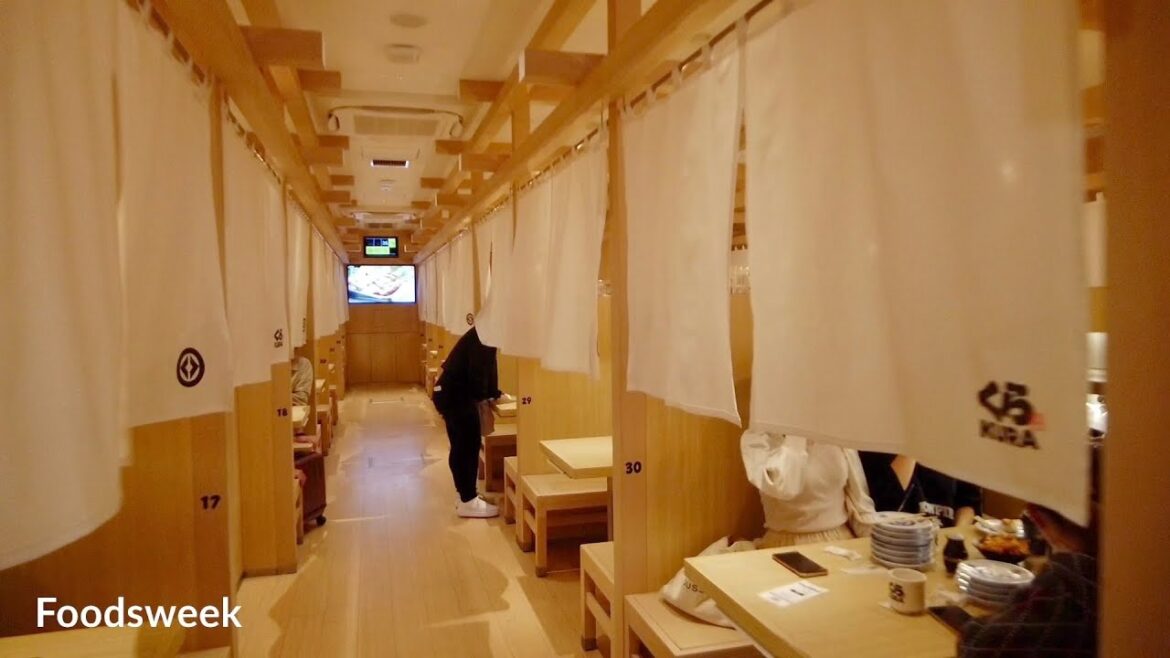 Conveyor Belt Sushi in Osaka Dotonbori 2022