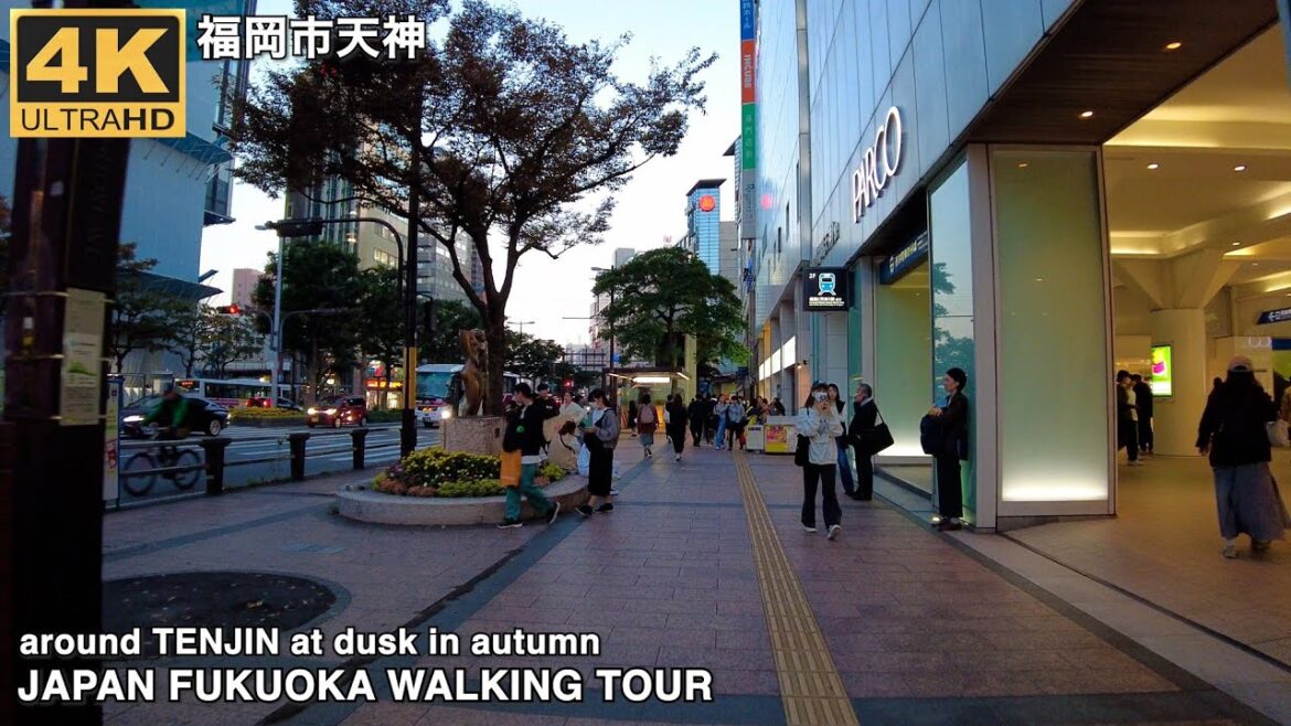 福岡市天神を歩く4k japan walking tour around Tenjin at dusk in automn 福岡市天神を歩く4k japan walking tour around Tenjin at dusk in automn