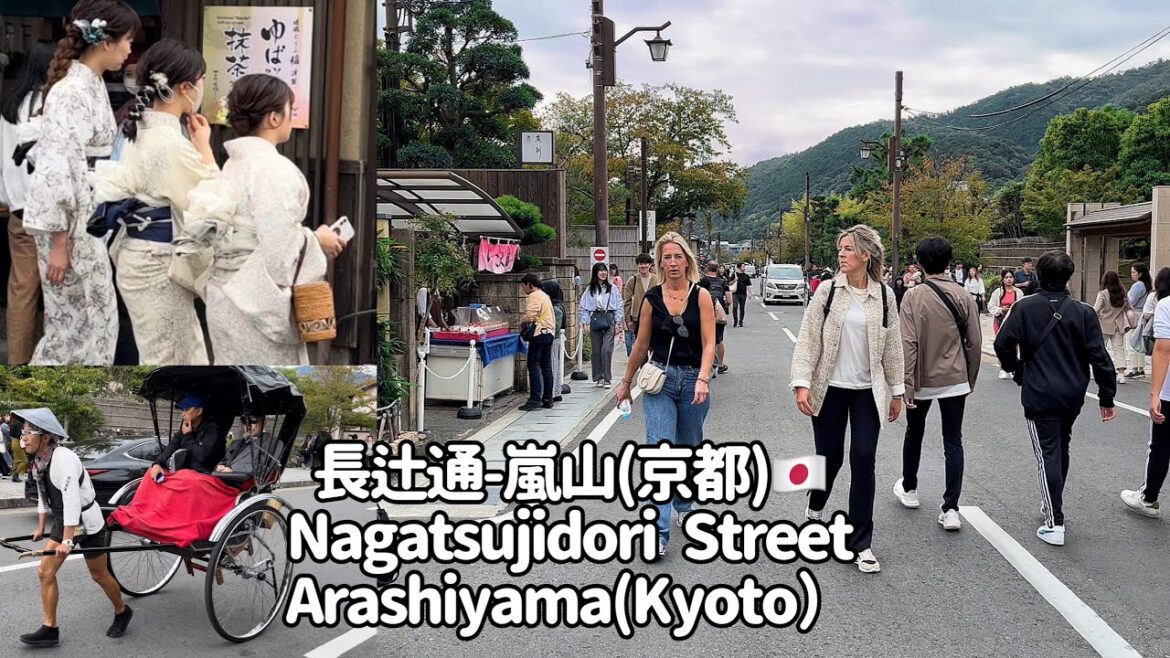 [4K] 🇯🇵長辻通-嵐山   (京都), Nagatsujidori-Arashiyama (Kyoto), Kyoto Japan Walking Tour, October 2023,
