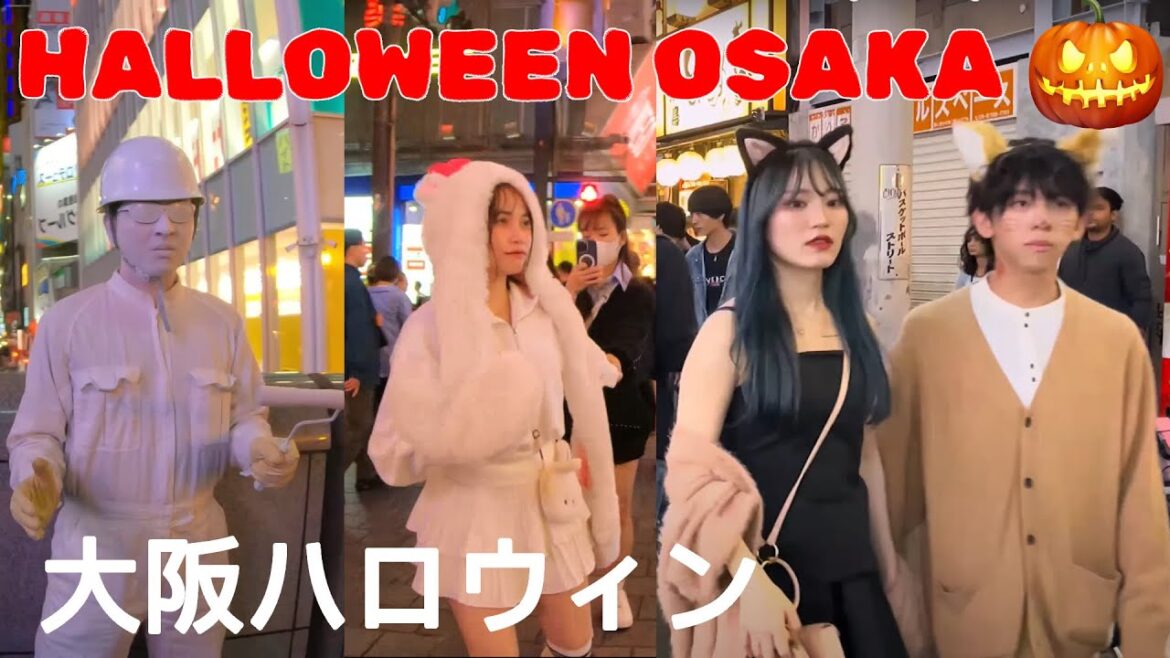 4K 大阪ハロウィン散歩 - Osaka Halloween 2023 Autumn 🍁 day and night walking tour I Japan Walk